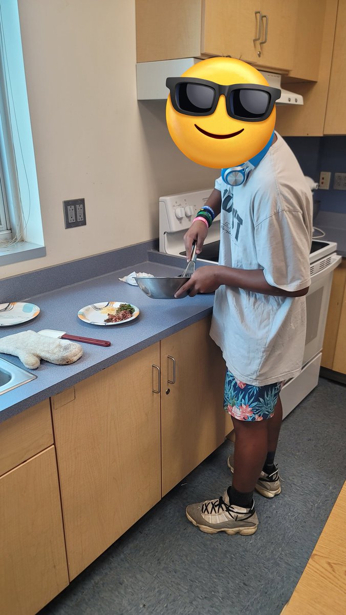 MaryCateHenry's tweet photo. The summer transition enrichment opportunity has had an eggcellent week. Thank you to Chef Liddick and Melissa Miller for the hands-on experiences in culinary arts and daily living skills! https://t.co/5PqcSZ4gPt