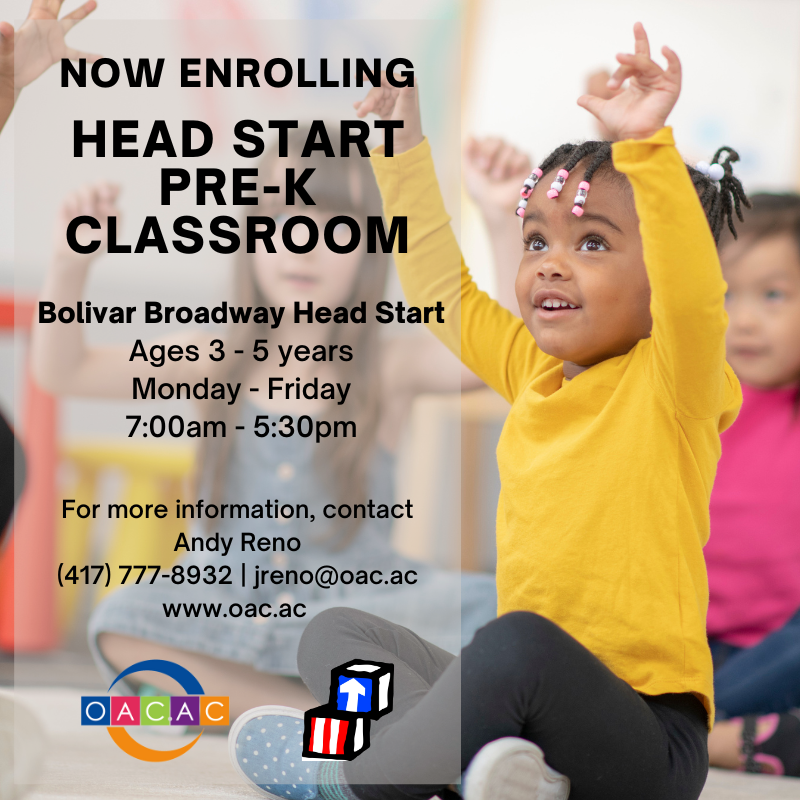 OzarksOACAC's tweet image. Our Bolivar Broadway Head Start is enrolling children ages 3-5 years. #DYK? Kiddos at this center are learning Spanish, German, ASL, and English! #GetaHeadStart