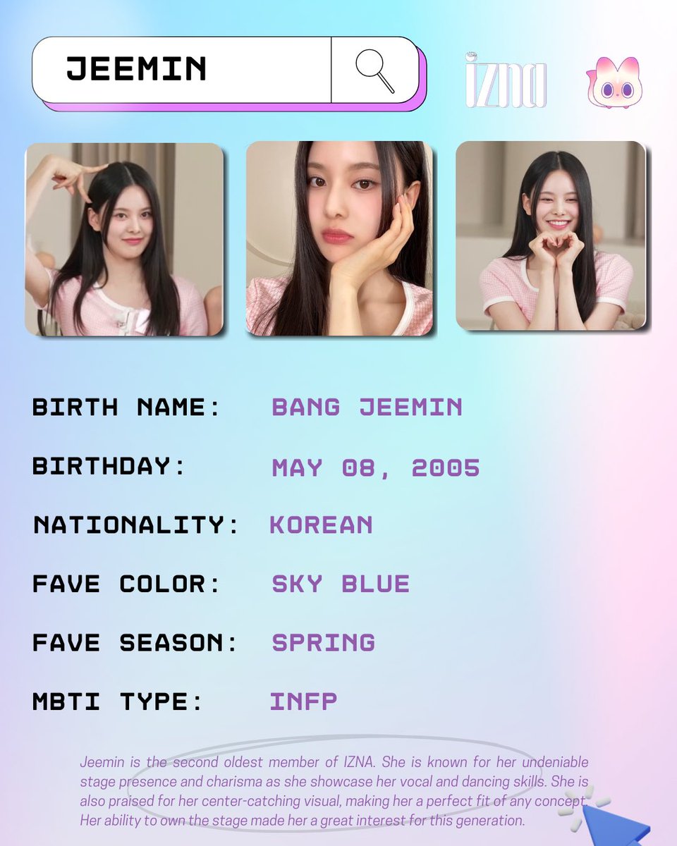izna member profile JEEMIN by @IZNA_CENTRAL #izna #이즈나