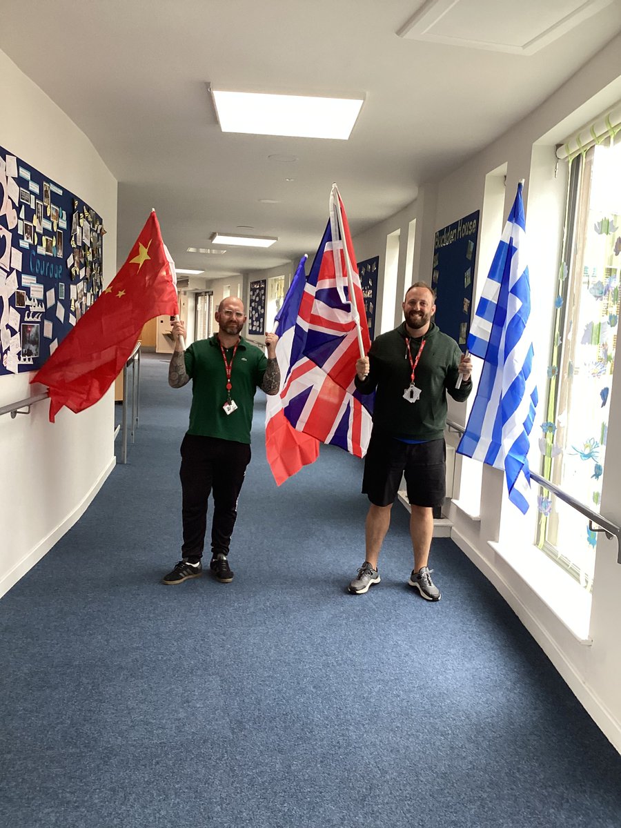Mr Boocock and Mr Tetley are getting ready for our special Olympic afternoon tomorrow!