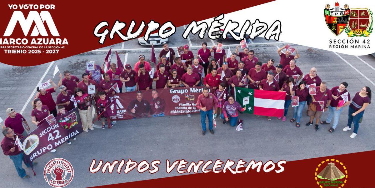 GrupoMerida_42's tweet photo. @GrupoMerida_42 el día de hoy compañeros inician su viaje a cd del carmen a respaldar y apoyar a nuestro candidato @MarcoAzuara1 , refrendamos la política de nuestro amigo , lider y presidente del GUT @lgps03101 somos orgullosamente @Seccion42_STPRM
#MasUnidosQueNunca https://t.co/LoqjNUgHg4