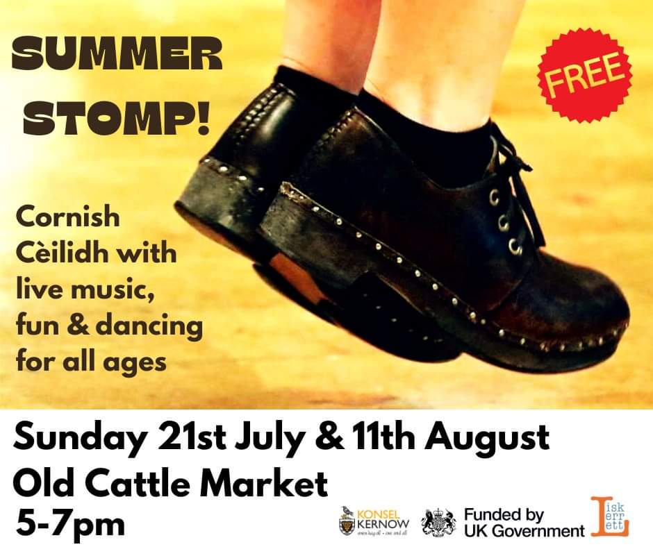 Cornish by birth, marriage or  accident? All welcome! 
Our first Summer Stomp is Sunday 21st July in the old Cattle Market.