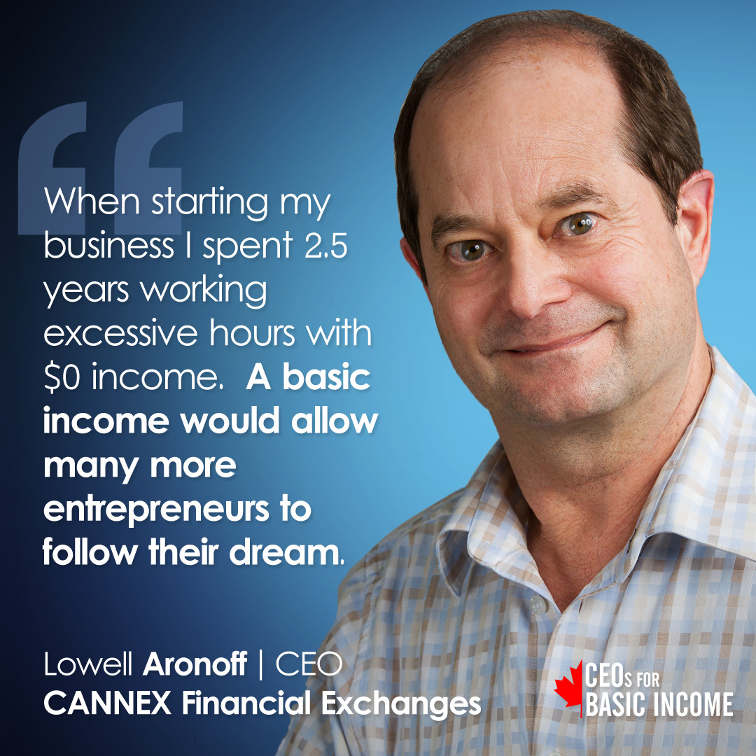 ubi_works's tweet photo. 🚨#CEOsForBasicIncome ! Lowell Aronoff, CEO of CANNEX Financial Exchanges is part of our coalition of 150+ members, supporting #basicincome as a way to address the economic vulnerabilities of today and prepare for those of tomorrow. https://t.co/JL9wdIeMrU