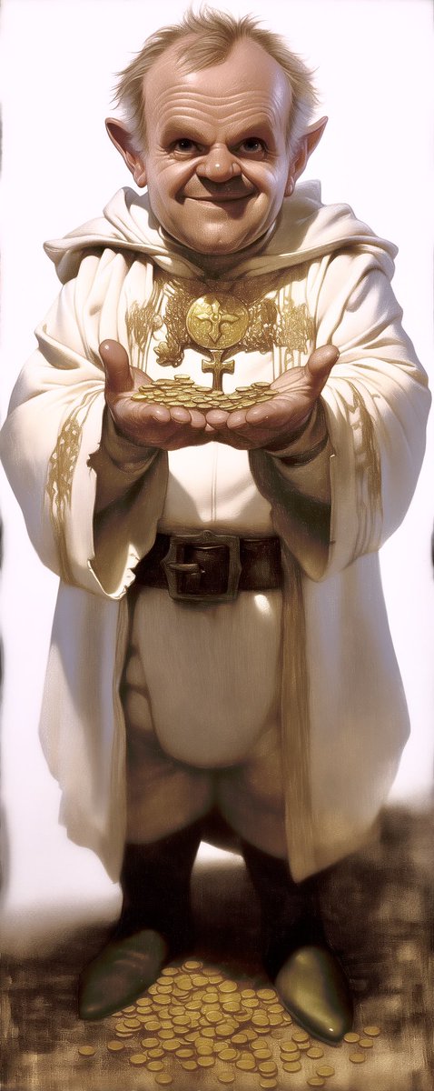 Jorrigun's tweet photo. Shinepalmer Tenicent is a talented halfling healer and cleric of a god of wealth. Known for his acquisitive and sly nature, the diminutive priest will only provide healing services if paid beforehand or promised a favour in return.
Link: https://t.co/frDBN3o4yK https://t.co/HfbvbRsQXg