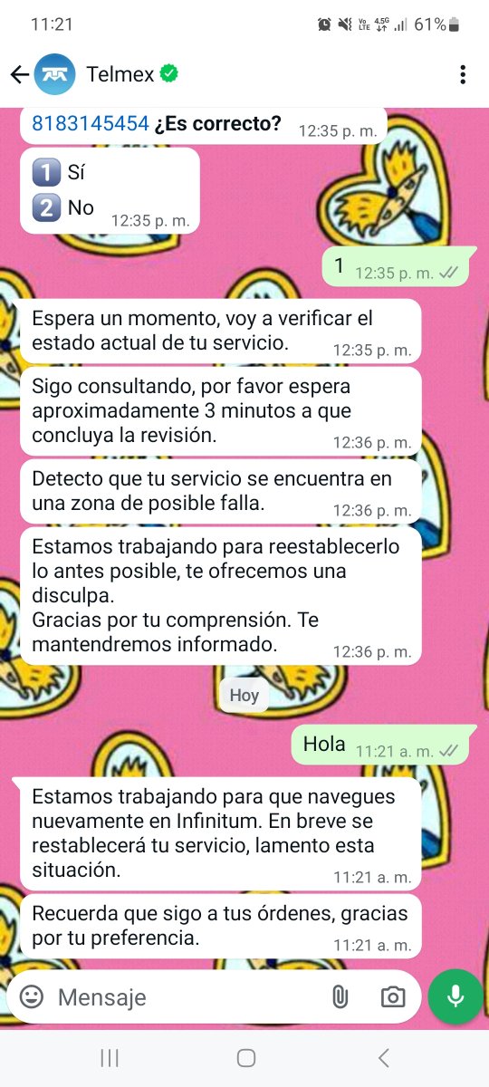 RavDepp's tweet photo. @infinitum  @Telmex @TELMEXSoluciona 
Tenemos ya casi una semana sin Internet, hace 3 días me dijeron que ya estábamos por tener Internet y que todo se había reglado, seguimos igual y ni en la línea, ni en whatsapp nos dan respuestas, más que puras largas https://t.co/OYxTTthhaW