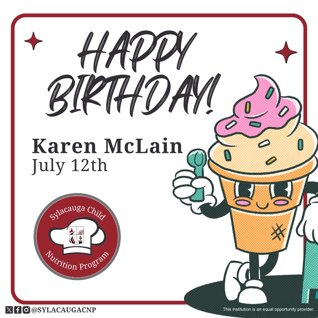 Join us in wishing Karen a very special Happy Birthday! We appreciate all you do for us. We hope your day is filled with endless laughter and countless blessings! 🎂🥳

#SylacaugaAL #SylacaugaAlabama #Sylacauga #ALschools