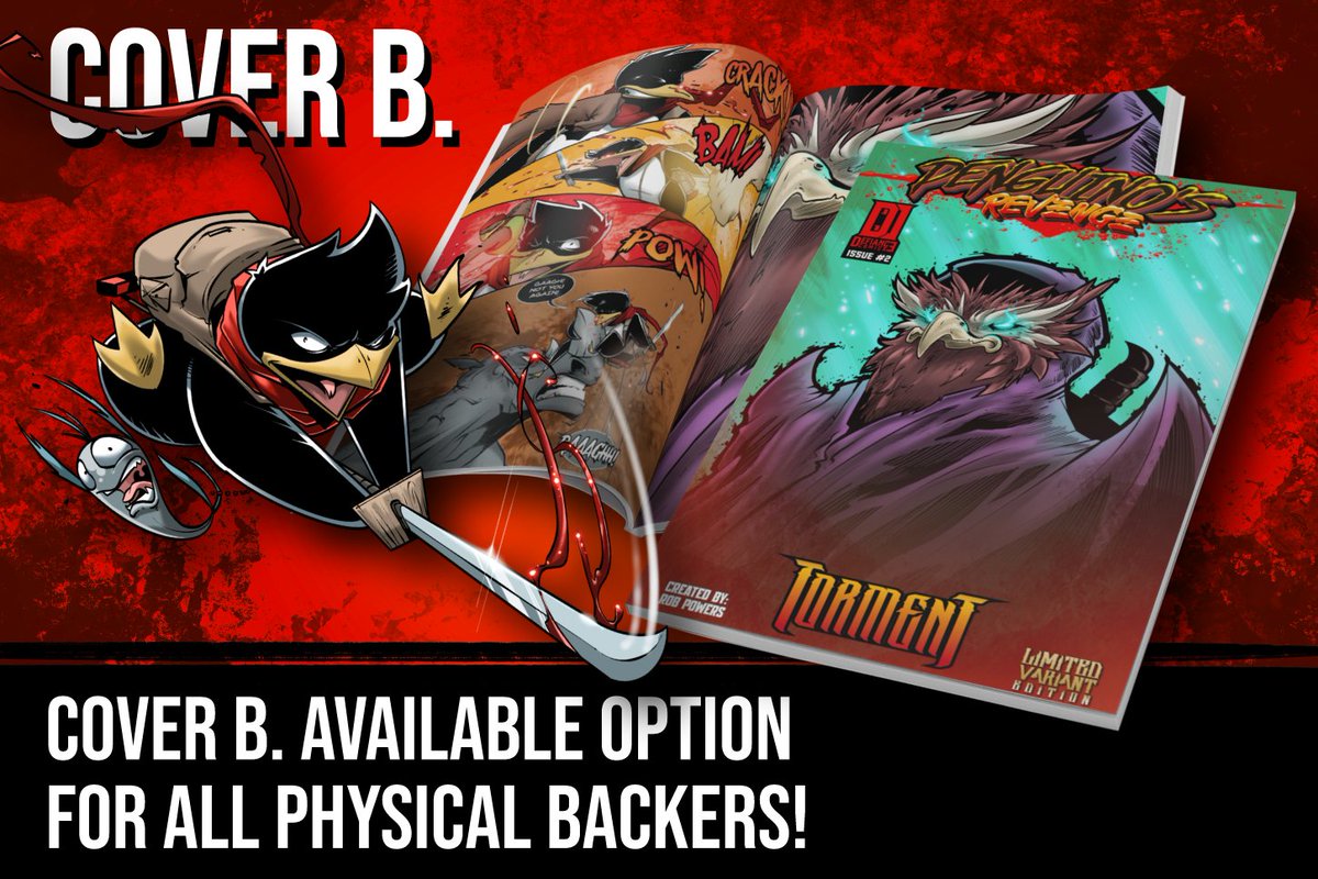 DefShogun's tweet photo. https://t.co/FIXDrP0auk 17 backers in on day 2! with limited tiers available!🗣️ 

🐧Cover Option B. Achilles- will be available for all physical backers! Thanks to everyone for their support and encouragement! 

#comics #indiecomics #publishing #artist #comicart https://t.co/5bxZJptV37