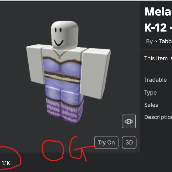 TabbyRoblox's tweet photo. I logged into roblox for the first time in a while and the first thing I see on market place is a copy of my clothing design ABOVE my original one.
I am extremely disappointed at how roblox still cannot handle issues that us original clothing designers face. Roblox do better. https://t.co/zJIAXdQ7Ee
