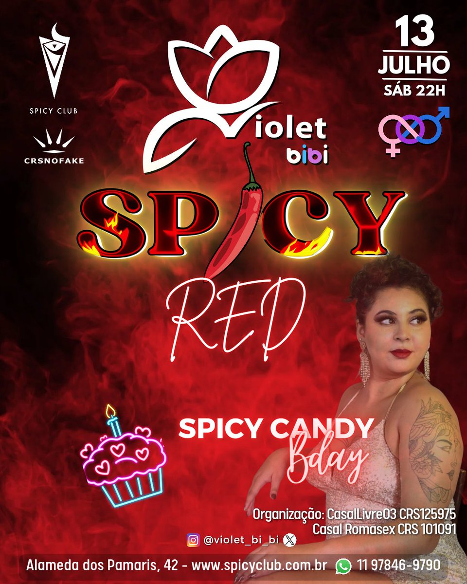 violet_bi_bi's tweet photo. ❤️‍🔥Violet BIBI edição: *Bday - Spicy Candy*❤️‍🔥
@queenspicycandy
*SÁBADO  13/07*
Te esperamos na única festa liberal BiBi de Sp ! 🏳‍🌈 

A Violet é sempre colorida, animada e dedicada ao público *bissexual, pan e trans!*
 Venha conhecer nossa área exclusiva para interação Bi/Bi ! https://t.co/CGtjqeCJvm