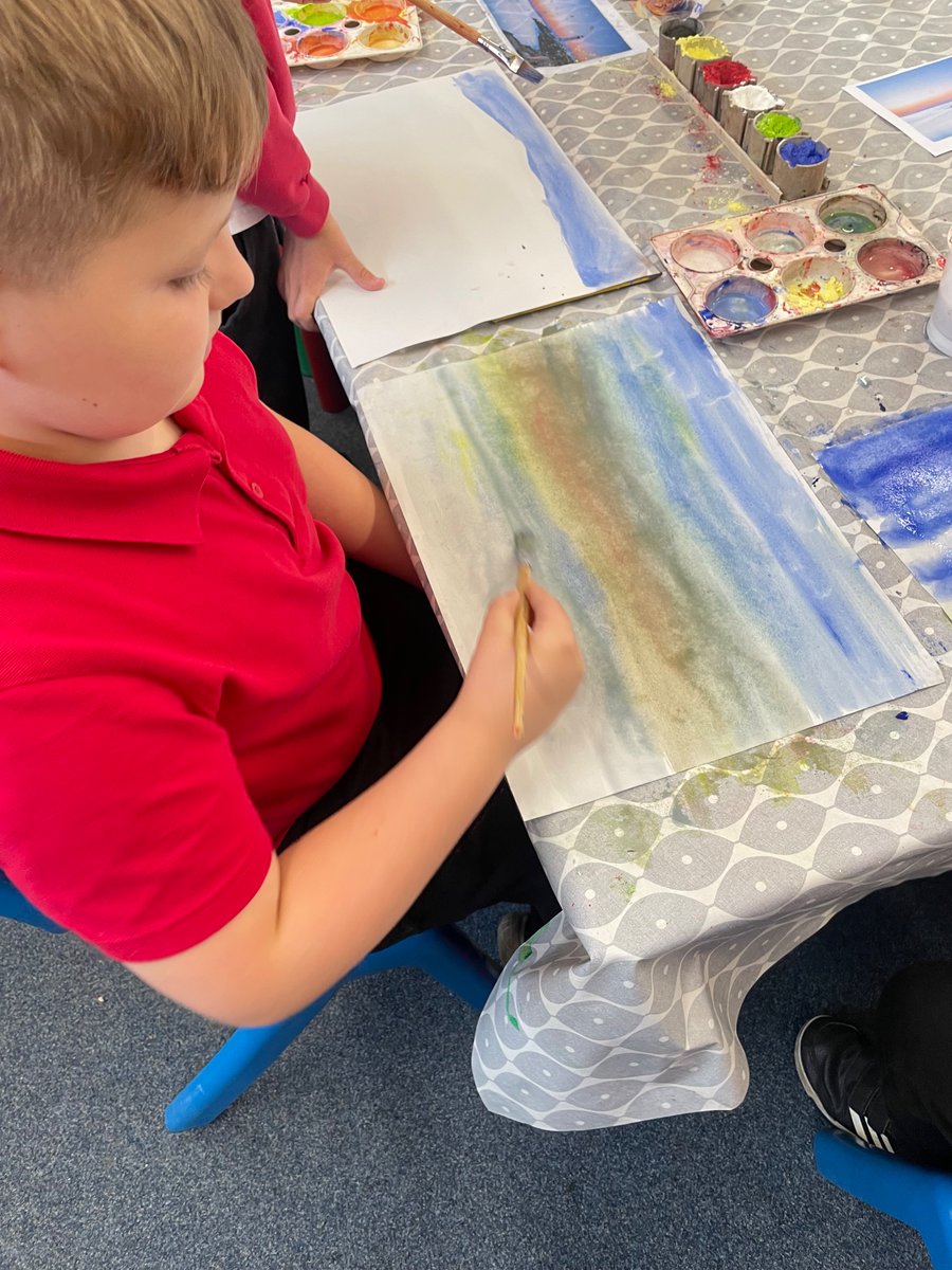Today we have been painting seascapes. The children had to do a wash first before adding the details of the lighthouse and rocks. <a href="/RedscopeSchool/">Redscope School</a>