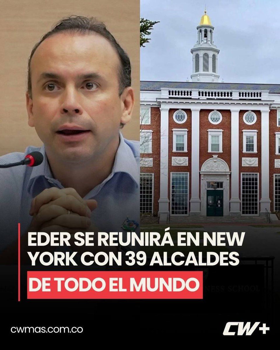 CWMasNoticias's tweet photo. CALI | El alcalde de Cali, @alejoeder, ha sido invitado por la Universidad de Harvard para participar en el prestigioso Programa de Liderazgo de Ciudad de Bloomberg Philanthropies. Este evento, que se llevará a cabo del 13 al 19 de julio, reunirá a 40 alcaldes de todo el mundo para fortalecer habilidades de gestión y desarrollar soluciones innovadoras a desafíos urbanos.

La participación de Eder representa una gran oportunidad para Cali, posicionándola en un escenario internacional favorable. Durante el programa, Eder establecerá contactos con una red global de alcaldes y expertos, lo que contribuirá a implementar mejoras en la ciudad y proyectar a Cali como un referente de innovación y desarrollo urbano.

La Administración Municipal indicó que Eder se enfocará en intercambiar experiencias y fortalecer proyectos estratégicos para Cali, impulsando la internacionalización de la ciudad. Además, se abordarán temas de seguridad, protección de biodiversidad y prevención de minería ilegal, entre otros.

Durante su visita, Eder también se reunirá con el alcalde de Nueva York para explorar oportunidades de cooperación en antiterrorismo, seguridad urbana, política social y ambiental.

¿Qué opinas sobre la participación de Alejandro Eder en este programa de liderazgo?

⬇️⬇️⬇️

Síguenos en @cwmasnoticias  

Consulta más noticias en https://t.co/BzQDxTwk0T

#CWMasNoticias #AlejandroEder #Cali #LiderazgoUrbano #Harvard #InnovaciónUrbana