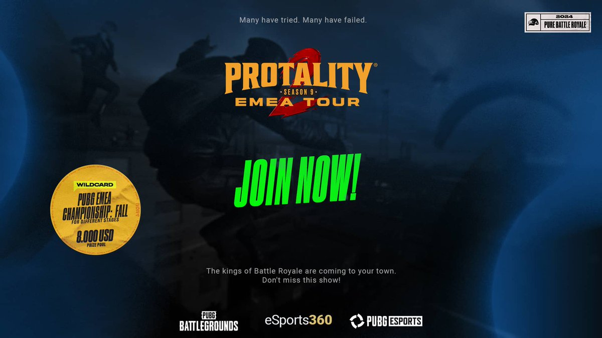 protalitygg's tweet photo. Best in Europe will redefine competition this Summer 🔥

Registrations for PROTALITY EMEA TOUR 2 are OPEN! 🚨

Join PROTALITY EMEA TOUR 2: Link in bio.

@PUBGEsports @PUBG_TUR https://t.co/3DZ9eKWqeC