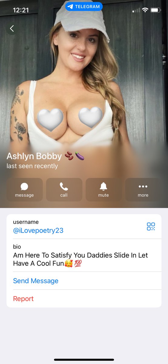 Freesmeyer's tweet photo. @wisconsin_tiff Found this profile on Telegram, thought you should know. (minus the hearts) https://t.co/GbnR0srezT