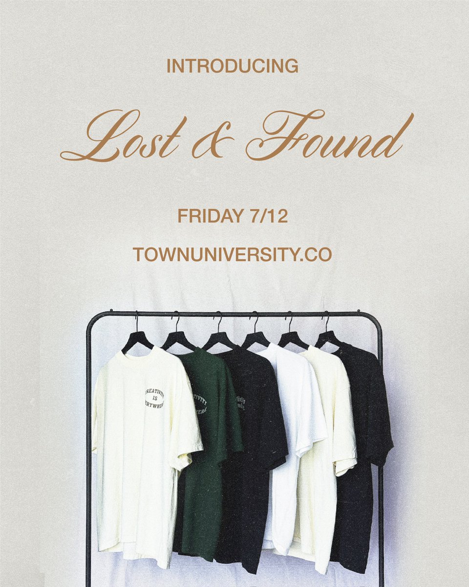 Lost &amp; Found 📦 - A Creative Exercise
Drops Online Tomorrow

Available Exclusively At 
townuniversity.co 🏛