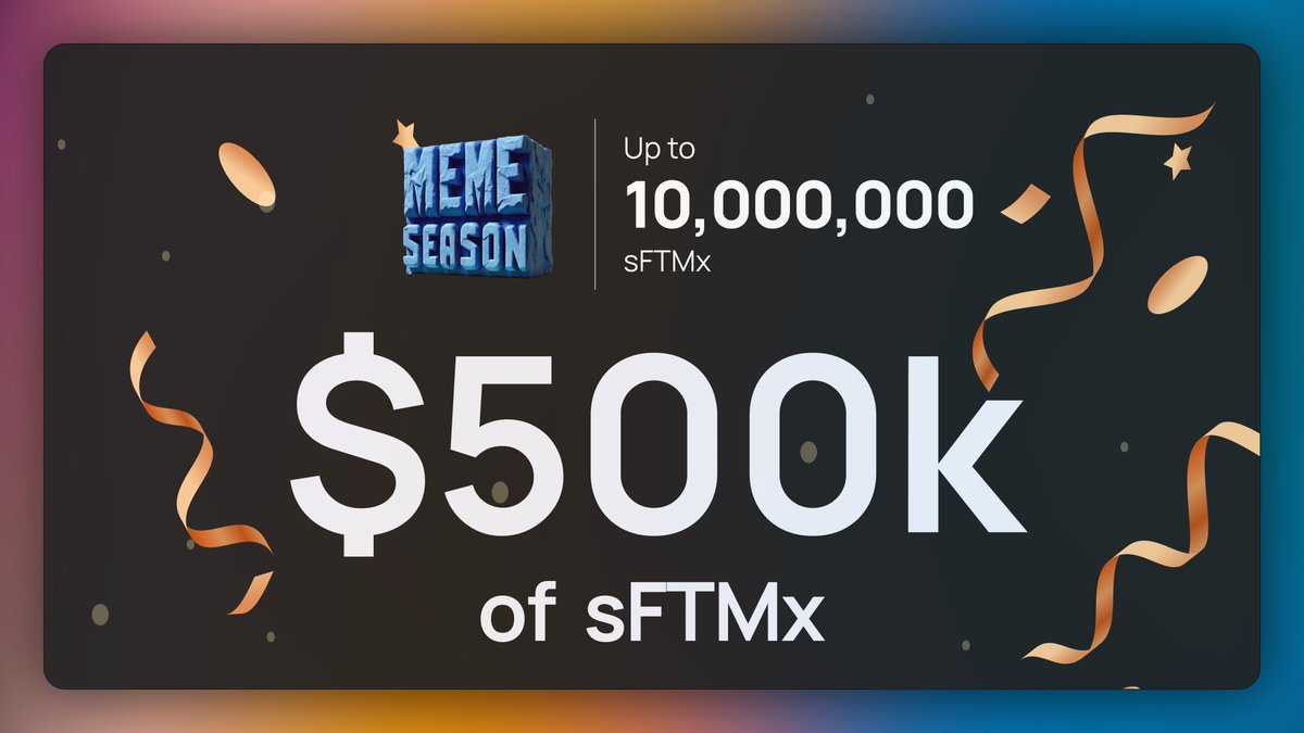 SonicLabs's tweet photo. 💥 BOOM! $500,000 of $sFTMx — that's how much we distributed to the winners of Meme Season's 1st round.

Feel what it's like to be a winner in our thread below, and get a taste of victory to prepare yourself for the 2nd round 👇 https://t.co/fNN2cPTjXP