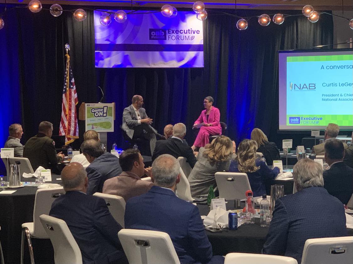 OhioBroadcaster's tweet photo. Our 2024 Executive Forum Luncheon and Annual Meeting is in full swing, featuring words from the @OHNationalGuard's Brigadier General Matthew Woodruff, and a conversation with Curtis LeGeyt of the @nabtweets! https://t.co/tYLZKMFuTf