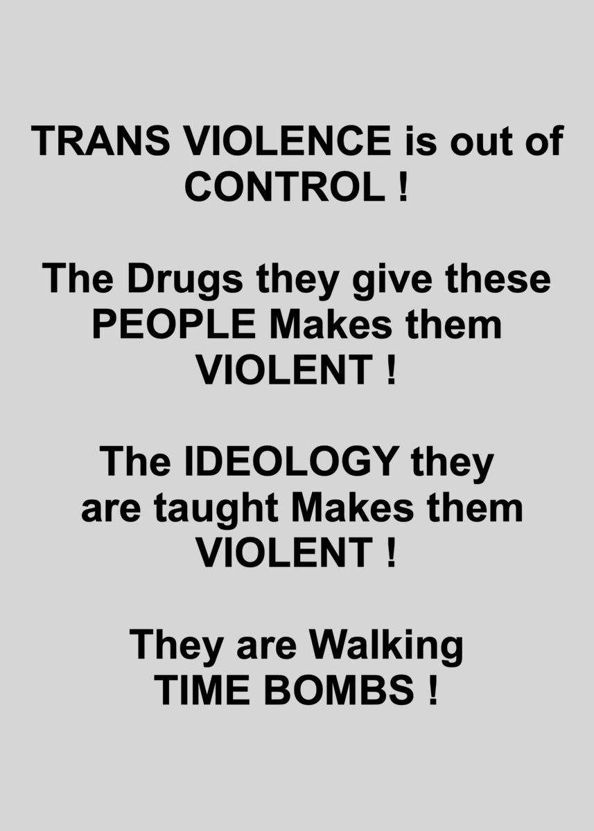 <a href="/libsoftiktok/">Libs of TikTok</a> TRANS VIOLENCE is out of CONTROL ! 

The Drugs they give these PEOPLE 
Makes them VIOLENT !
The IDEOLOGY they are taught 
Makes them VIOLENT ! 
They are Walking TIME BOMBS !