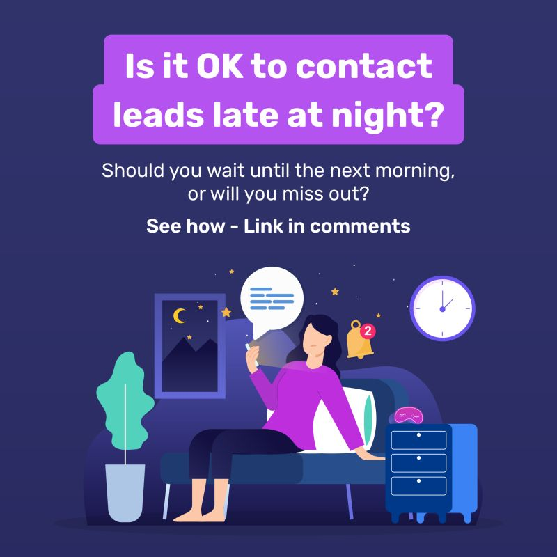privyrs's tweet photo. “Is it OK to call or message new leads at night, or should I wait until the next morning?”

On one hand, you want to be mindful and respectful of other people’s nighttime routines. https://t.co/eKVPGaCMvS