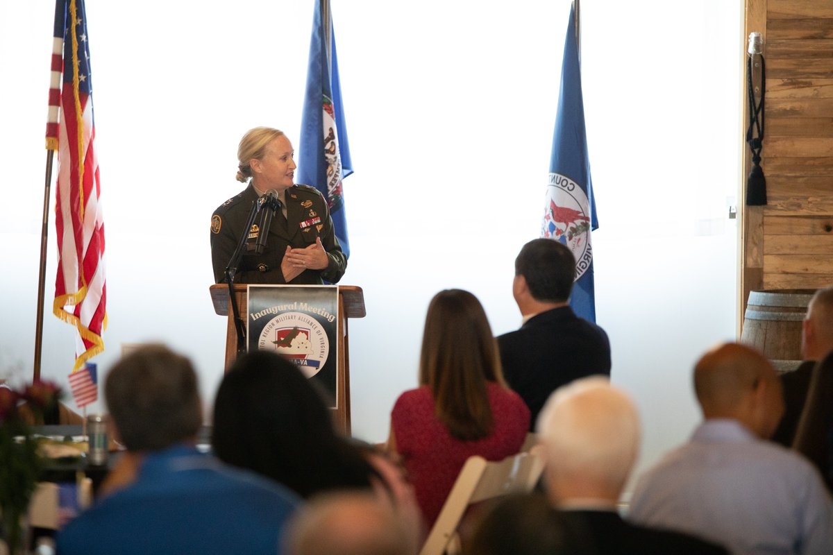 SCoE_CASCOM's tweet image. Today Maj. Gen. Michelle K. Donahue, #CASCOM commanding general, spoke at the Inaugural Business Meeting of the Capitol Region Military Alliance of Virginia (CaRMA-VA).

#CaRMAVA #SupportStartsHere #BeAllYouCanBe