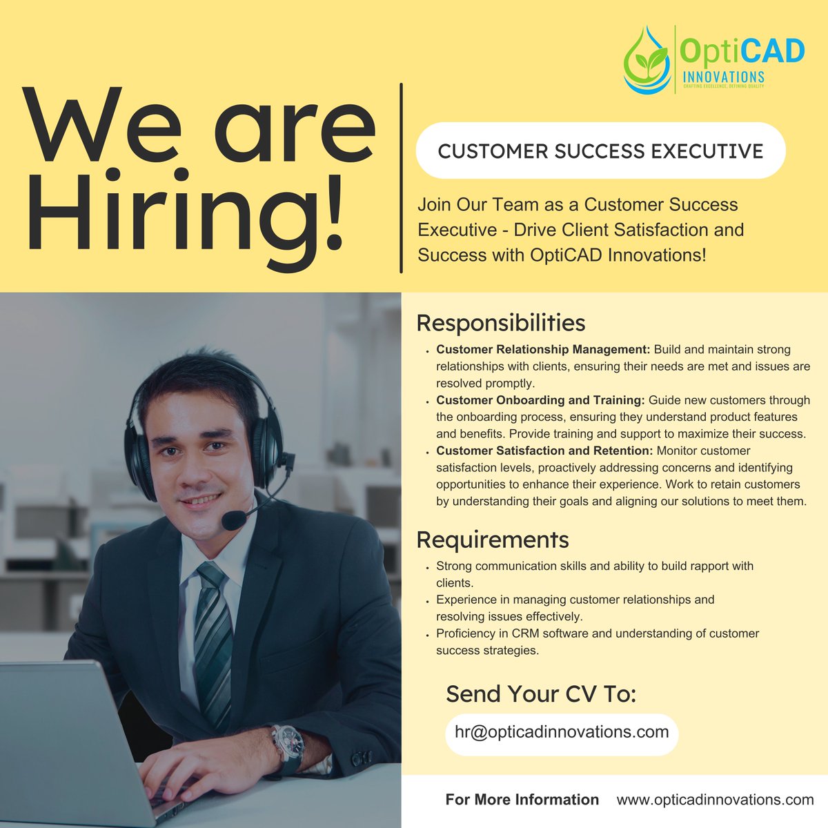 OptiCAD_In's tweet image. Exciting Opportunity 𝐎𝐩𝐭𝐢𝐂𝐀𝐃 𝐈𝐧𝐧𝐨𝐯𝐚𝐭𝐢𝐨𝐧𝐬 is hiring a 𝐂𝐮𝐬𝐭𝐨𝐦𝐞𝐫 𝐒𝐮𝐜𝐜𝐞𝐬𝐬 𝐄𝐱𝐞𝐜𝐮𝐭𝐢𝐯𝐞.

Apply today:📩𝐡𝐫@𝐨𝐩𝐭𝐢𝐜𝐚𝐝𝐢𝐧𝐧𝐨𝐯𝐚𝐭𝐢𝐨𝐧𝐬.𝐜𝐨𝐦 or contact our 𝐇𝐑 𝐭𝐞𝐚𝐦.

Last Date for Application: 15/July/2024
Job Location: Delhi