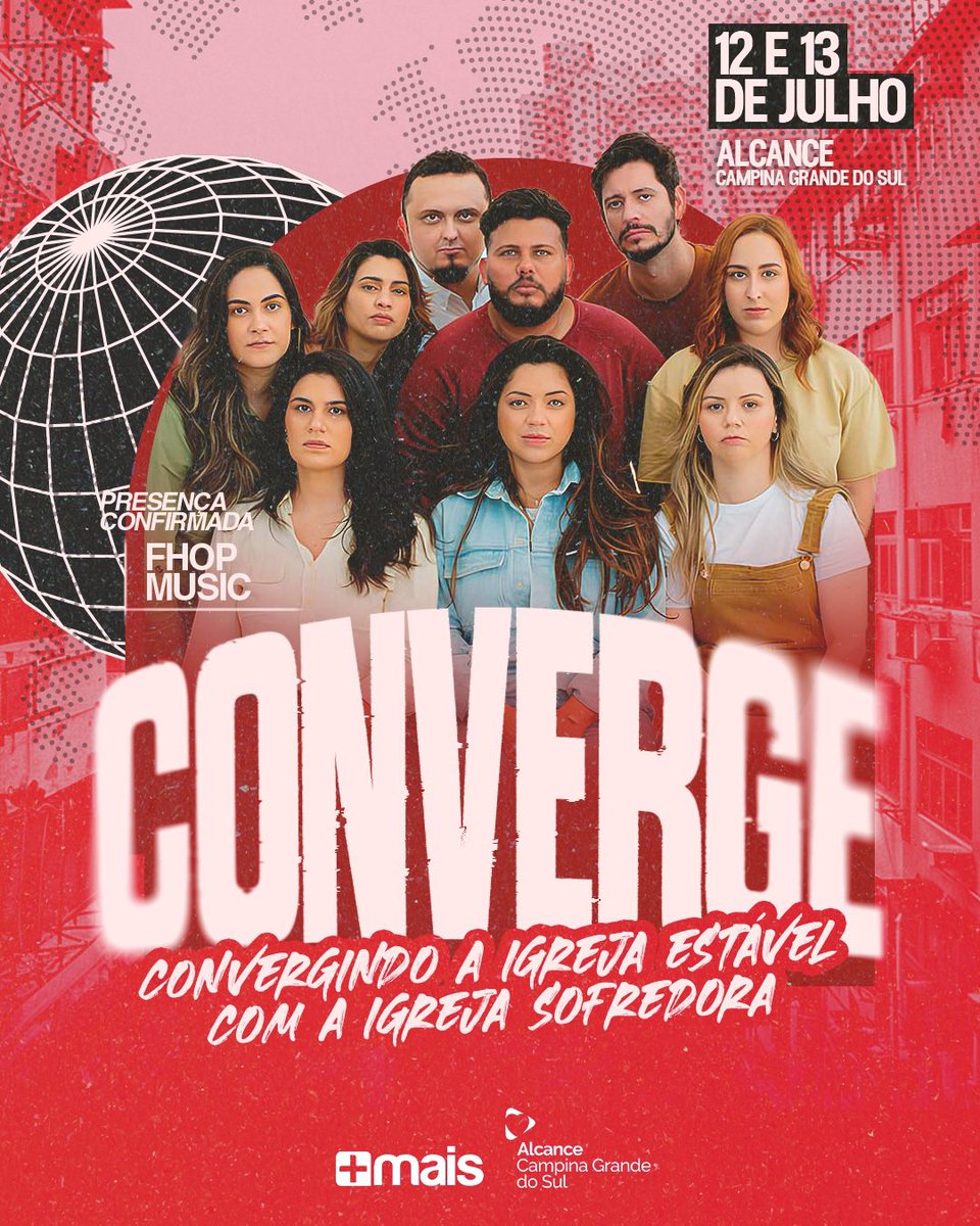 #vemproconverge

📍 Comunidade Alcance Campina Grande do Sul ✅

Presença confirmada: FHOP MUSIC, Pr. Mário F. e Pr. Maia.

R. Pedro Dalprá Filho, 530, Jardim Paulista.

Ingressos: maisnomundo.org

#naosaoelessomosnos #pelaigrejasofredora #ouseseraresposta #converge