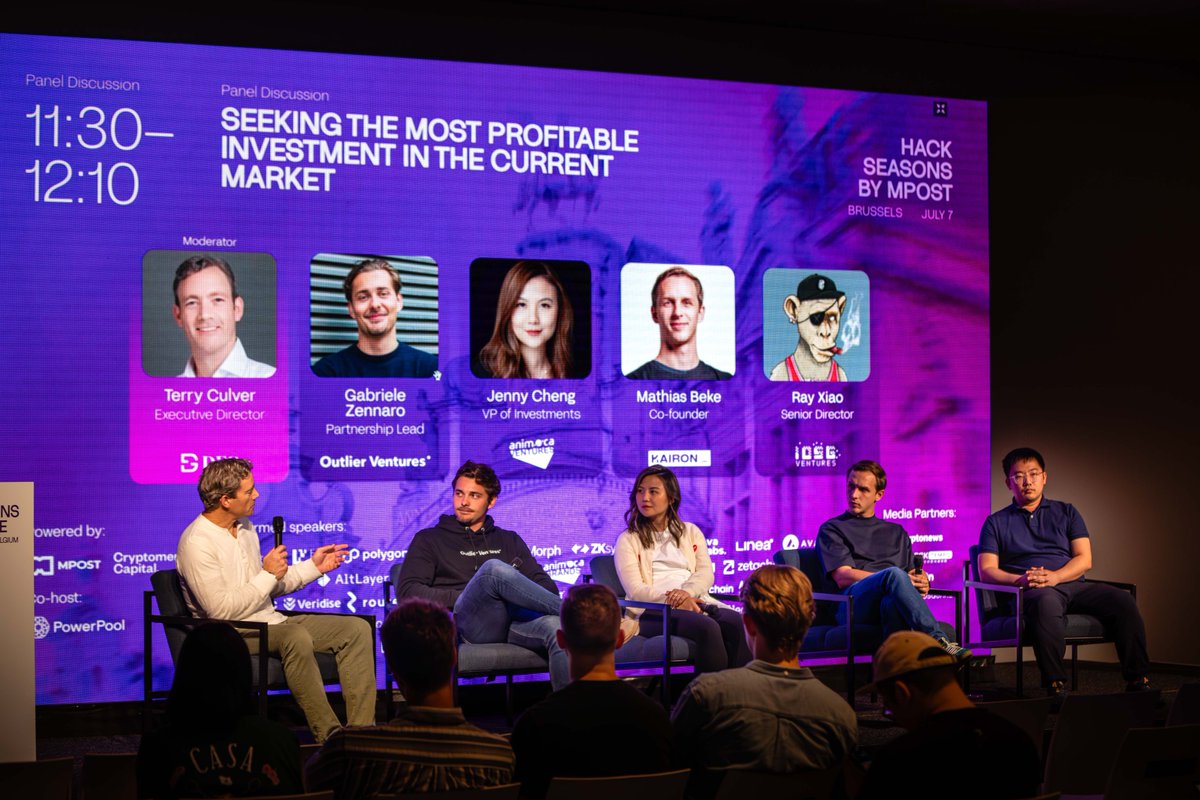 DFG__Official's tweet photo. On July 7th at Hack Seasons, Terry Culver, Executive Director of @DFG__Official, moderated the panel Seeking the Most Profitable Investment in the Current Market. Thanks to @mpost_io for having us!
#HackSeasons #ETHCC #ETHCC7 https://t.co/GL307WMJns