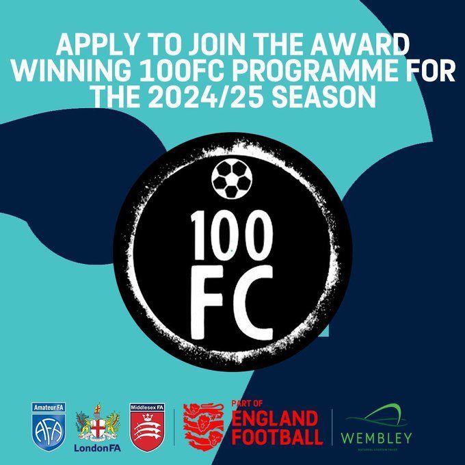 LondonFA's tweet photo. ICYMI | Applications are open for #100FC as we celebrate five years of the programme in partnership with @MiddxFA and @AmateurFA 🙌

Open to women and non-binary people looking to take their first step on the coaching ladder!

Apply today 👇

https://t.co/S7pddaLVgD https://t.co/z8PMN0ybwF