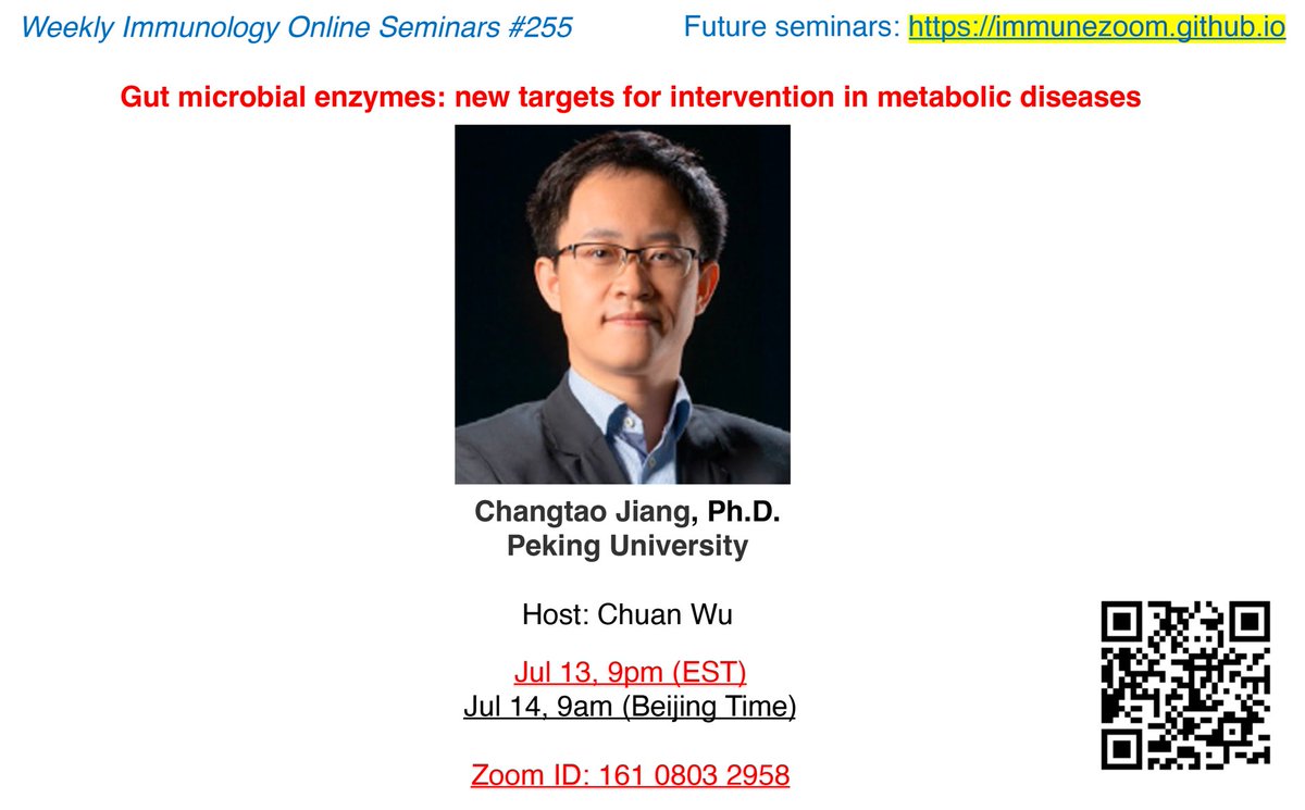 CWu2009's tweet photo. This week ImmuneZoom seminar #255. https://t.co/OMcWIi77pX