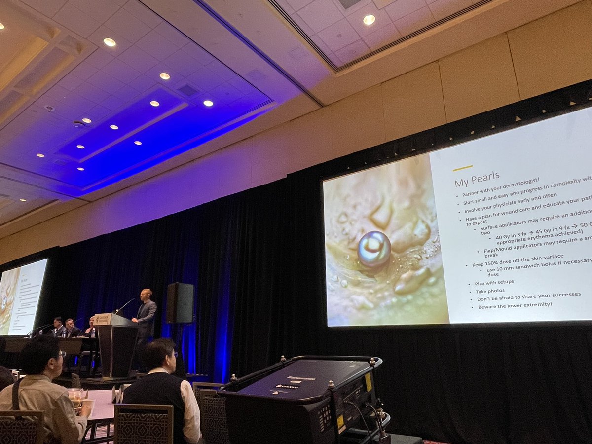 my_onc's tweet photo. @AndrewFarach offering his clinical pearls on skin brachytherapy. Excellent local control and cosmetic outcomes. Brachy is universal! @VarianMedSys #ABS2024 @AmericanBrachy https://t.co/8OQw76nui4