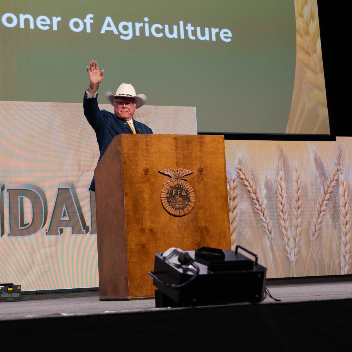 TexasDeptofAg's tweet photo. Commissioner Miller joined the mighty Texas FFA Association at the 96th Annual Texas FFA State Convention where he shared words of wisdom and encouragement to the bright students in attendance #TexasAgricultureMatters #TexasFFA https://t.co/zy6NDUAzlk