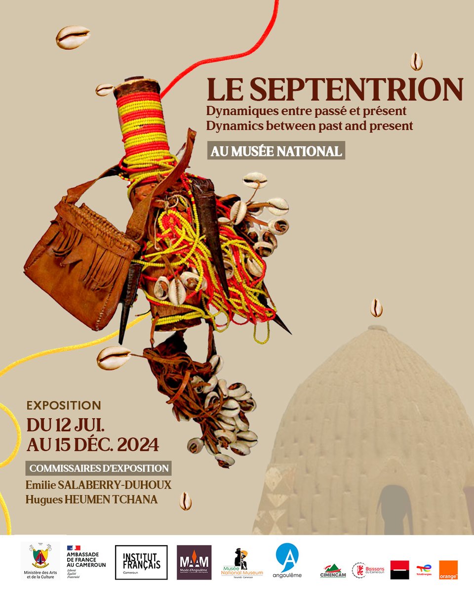 IFCameroun's tweet photo. 🔴EXPOSITION INÉDITE À DÉCOUVRIR À PARTIR DE DEMAIN
Le vernissage de l’exposition 𝐋𝐞 𝐒𝐞𝐩𝐭𝐞𝐧𝐭𝐫𝐢𝐨𝐧 : 𝐝𝐲𝐧𝐚𝐦𝐢𝐪𝐮𝐞 𝐞𝐧𝐭𝐫𝐞 𝐩𝐚𝐬𝐬𝐞́ 𝐞𝐭 𝐩𝐫𝐞́𝐬𝐞𝐧𝐭, a lieu ce 𝐯𝐞𝐧𝐝𝐫𝐞𝐝𝐢 𝟏𝟐 𝐣𝐮𝐢𝐥𝐥𝐞𝐭 𝐝𝐞̀𝐬 𝟏𝟔𝐡 au Musée National du Cameroun.
⏰16h https://t.co/DzhH3dhfPu