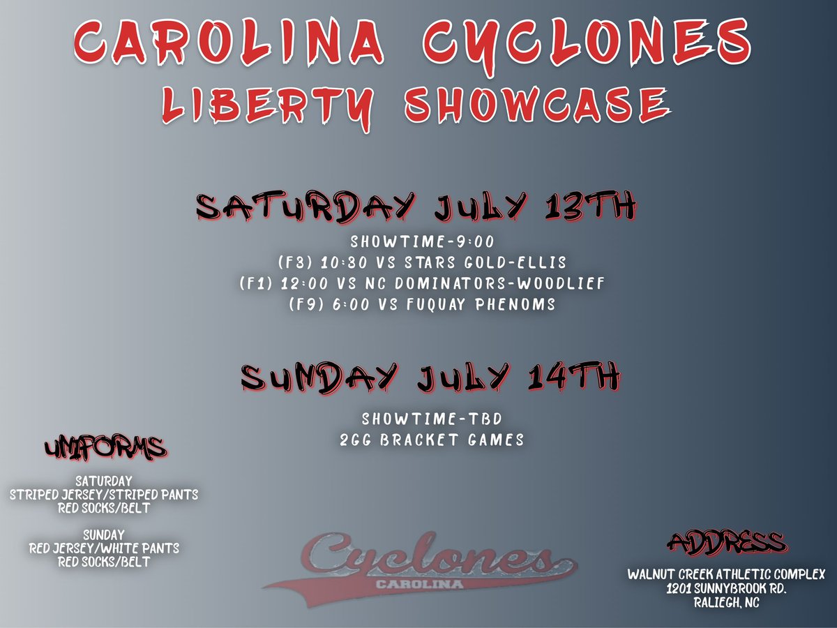 Friday’s games were canceled this weekend due to weather. here is the new schedule!