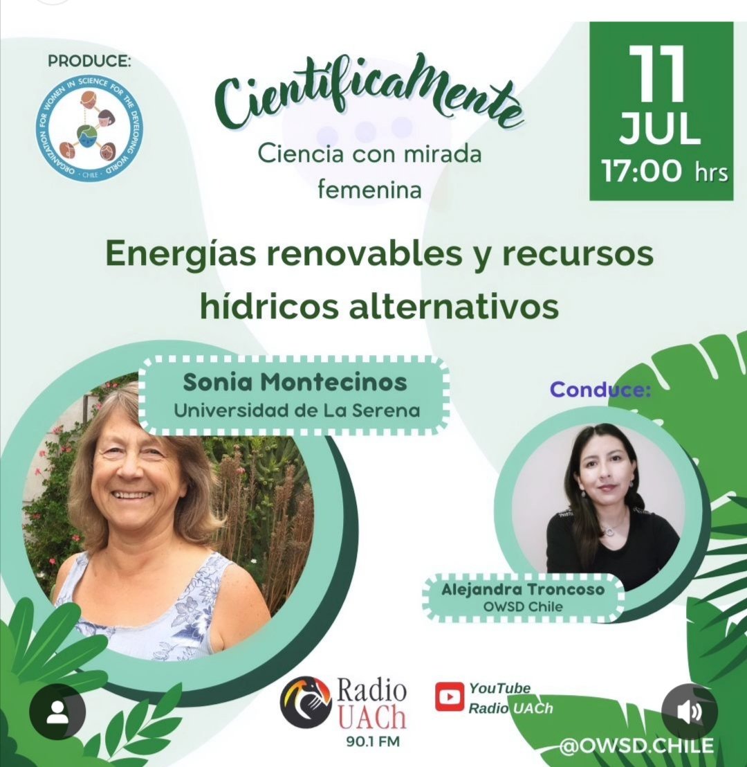 IEBChile's tweet photo. 🌱 📻 Hoy jueves, a las 17 horas, la investigadora del #IEB, @userena y directora de @owsd_cl, @AleJTroncoso, conversará Sonia Montecinos, en @radiouach https://t.co/EP1NmrItH2