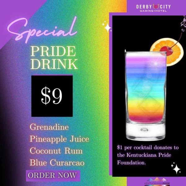 Come out this Thursday July 11, 2024, from 5:00pm to 11:00pm as we continue to show or PRIDE at Derby City Gaming Hotel 

We will have DJ Griffin Green  keeping the music flowing from 7:00pm - 11:00pm. $1 from our Pride cocktail &amp; 20% of all Food &amp; Beverage sales from 5pm-11pm.