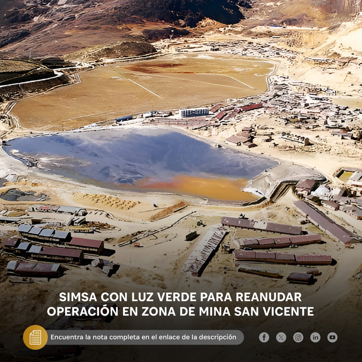 IIMPOficial's tweet photo. Simsa con luz verde para reanudar operación en zona de mina San Vicente

Entérate más aquí: 👇
https://t.co/A1FGheZ2IZ

#Junín #Minería #PerúPaísMinero #Simsa https://t.co/zhlLQKm0Qw