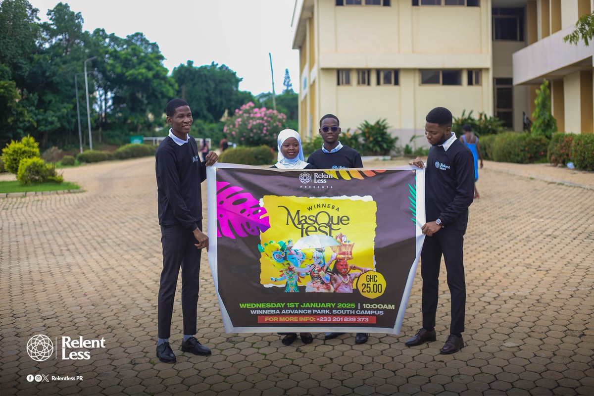 relentless_pr1's tweet photo. Meet the Personalities in Relentless PR, a group tasked to promote the 2025 Winneba Masquerade festival 🤩. https://t.co/8OE1aqHKWl