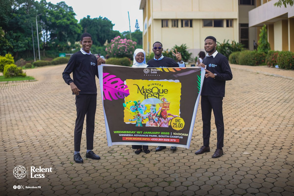 relentless_pr1's tweet photo. Meet the Personalities in Relentless PR, a group tasked to promote the 2025 Winneba Masquerade festival 🤩. https://t.co/8OE1aqHKWl