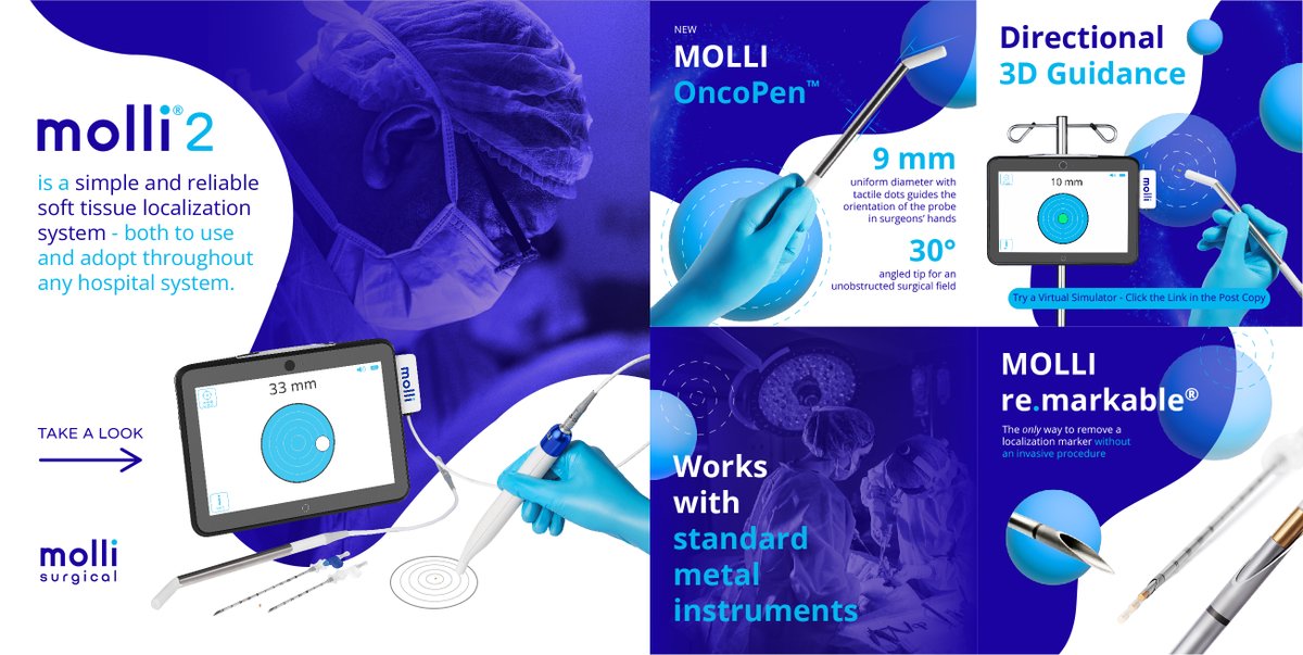 MolliSurgical's tweet photo. MOLLI® 2 is a simple and reliable soft tissue localization technology that is suitable for institutions and hospital systems of all sizes. 
🧑‍💻 Try a Virtual Simulation of our 3D Directional Guidance - unique to MOLLI 2.  Click here: https://t.co/EgkEW9JABR

At @MolliSurgical , we are obsessed with every detail of our design process to ensure physicians have the best possible tools in their hands to support an improved patient experience.

🤝 If you’re interested in learning more, set up a virtual or in-person meeting with one of our Product Specialists. 
🗓️ 👉 Click here to set up a meeting: https://t.co/EtYZxdxr4j

#MedTech #Innovation #MeetMOLLI