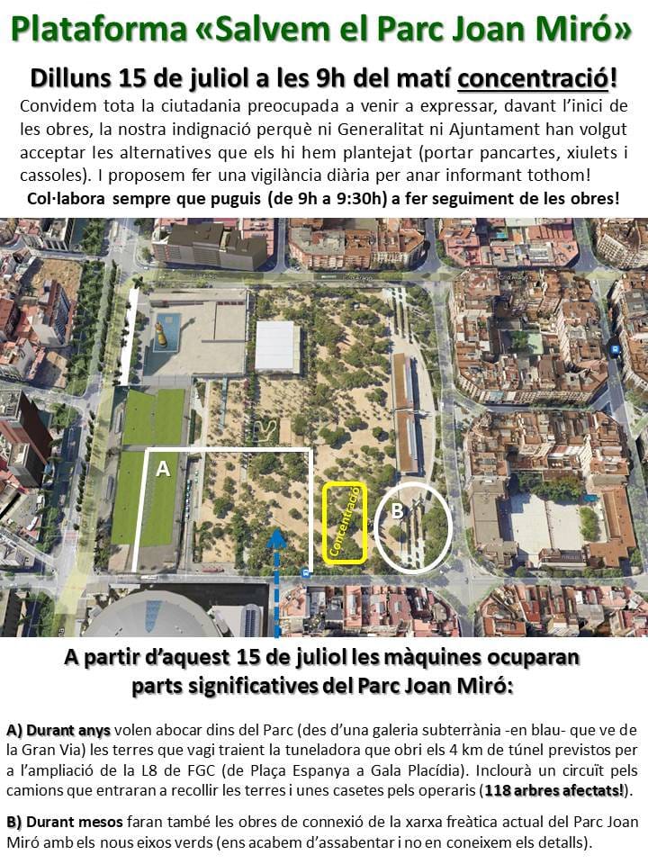 Difusió!! Salvem el parc Joan Miró 💚