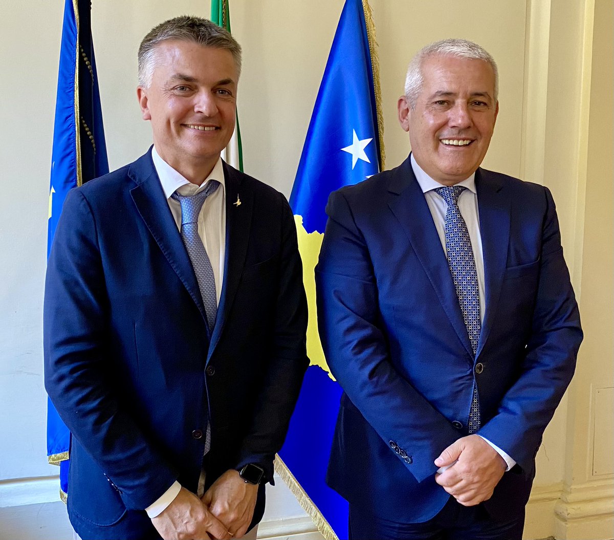XSvecla's tweet photo. Good news for our diaspora in Italy! Minster Eduardo Rixi @edorixi and I signed the Agreement for the mutual driver's license recognition: Making lives easier &amp; reducing the economic burden for our diaspora in Italy. It also reaffirms the excellent relations between 🇽🇰🇮🇹 https://t.co/7ev2aj0IAE