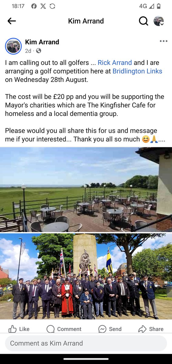 ArrandKim's tweet photo. @Hudsonweather 
The Bridlington Mayor would like to ask you to Join our Charity Golf Day 
On Wednesday 28th August https://t.co/Z6unP8wQ4g