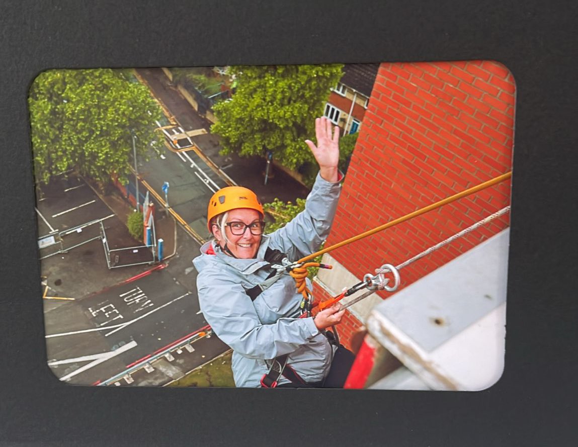 misstickle101's tweet photo. On Saturday 2 amazing Outpatients HCSW’s took part in @Leic_hospital abseil with @DrFoxLHC and raised £450 for Outpatients SDMC! Amazing work ladies, &amp; it even looks like you managed to stop &amp; have fun half way down! @gallachez  @UHLSDM #TeamWork #Amazing #achievement #ThankYou https://t.co/1WmnXWOqt7