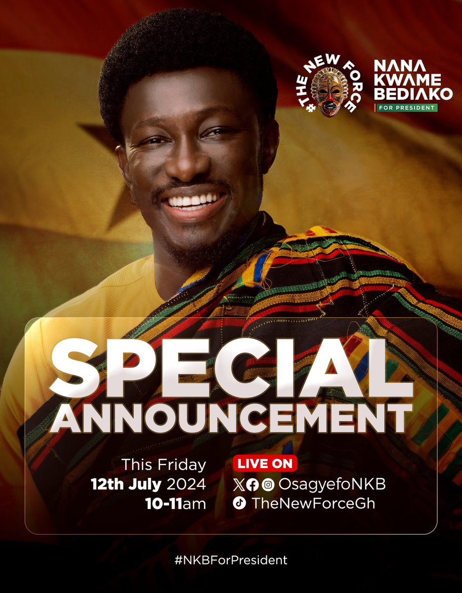 iamfreedom's tweet photo. Tomorrow at 10am, Ghana will embark on a new chapter of governance. Join in and watch my announcement. Ghana will work again! https://t.co/fTexuHL2OY