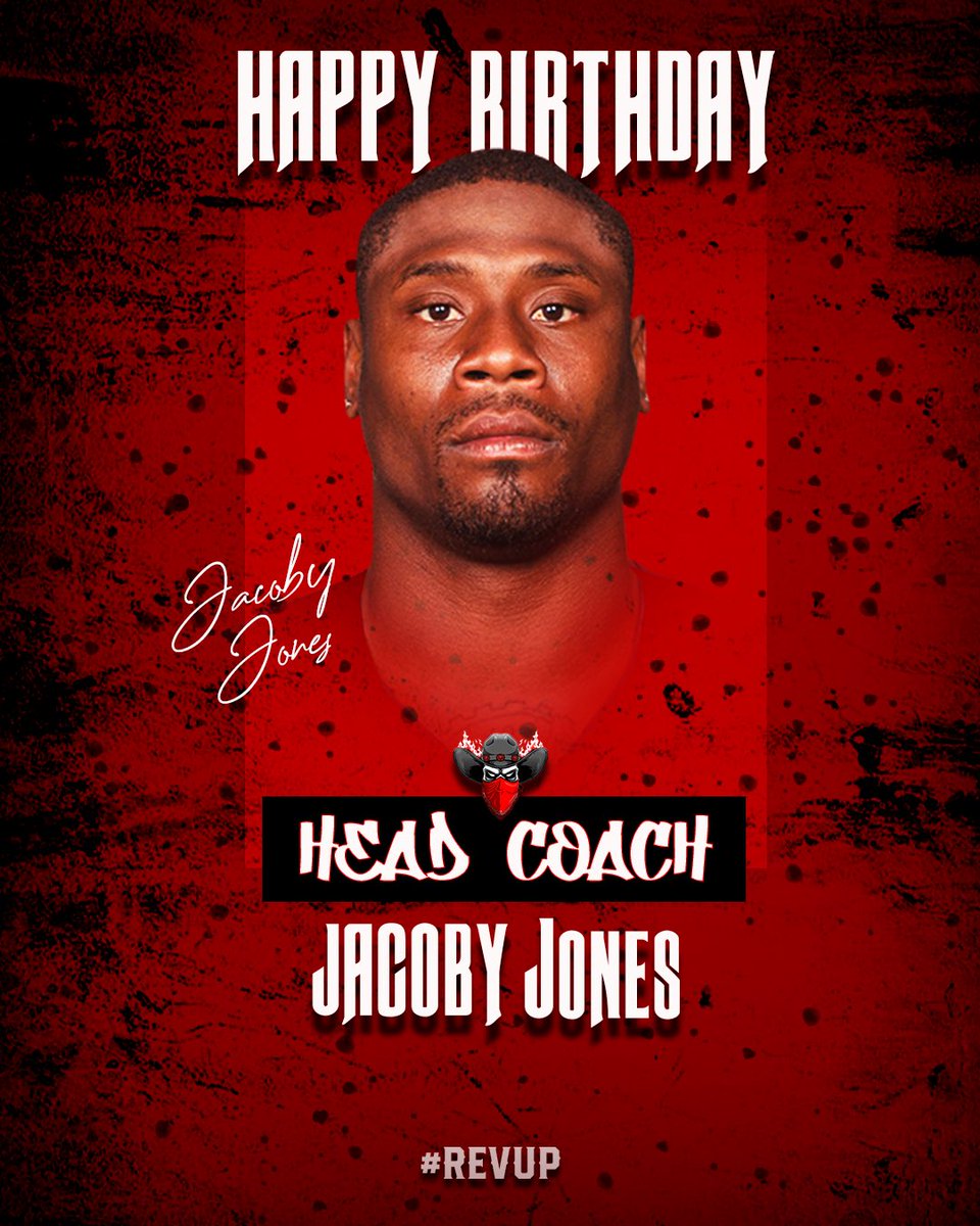 Happy birthday to our leader our Head Coach <a href="/jacobyjones12x2/">Jacoby Jones</a>! 

🎂 🥳 🎉 

#RevUp