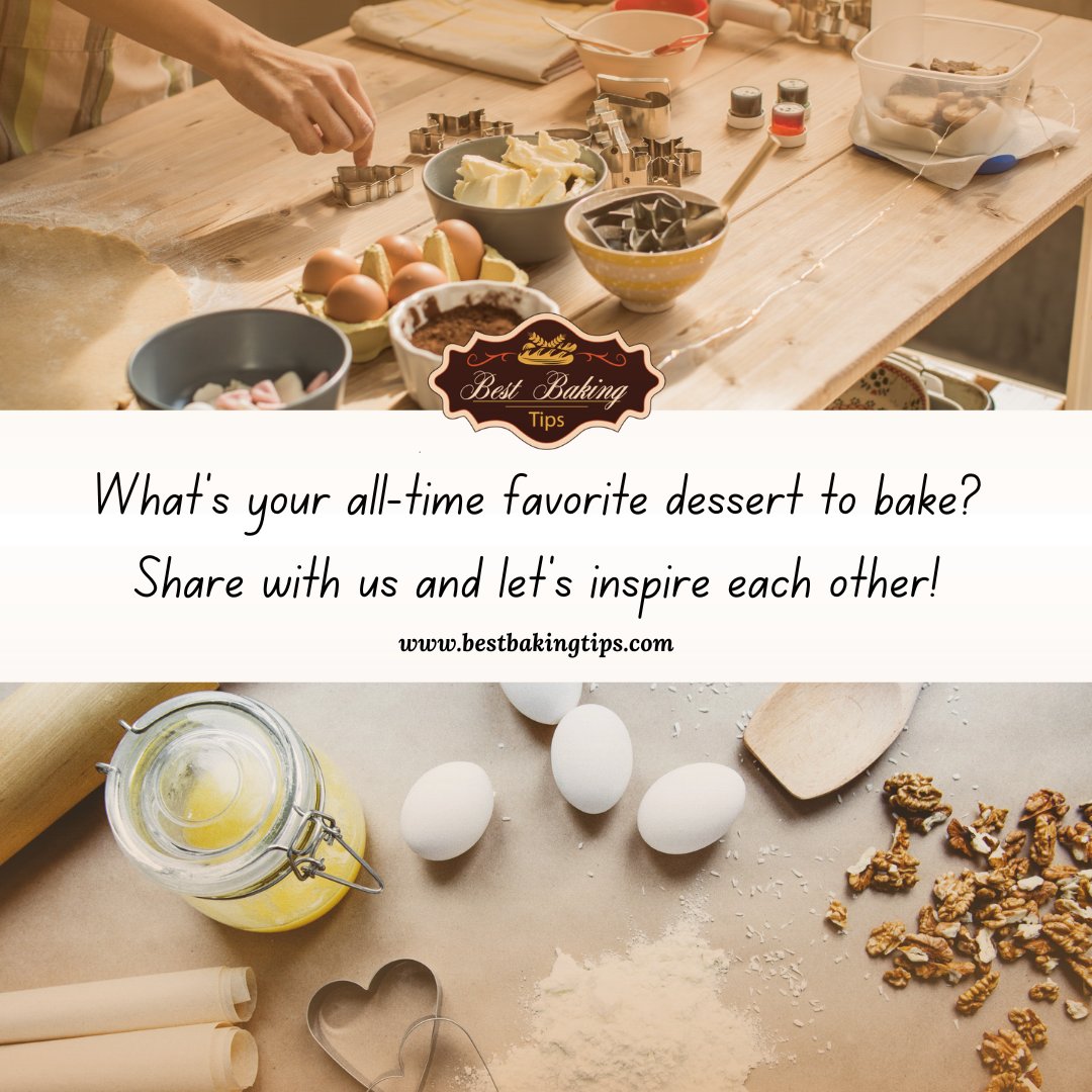 bestbakingtips's tweet image. Calling all bakers! 🍪✨ Share your go-to dessert recipe that always brings smiles. Let's spread the joy of baking! Learn from the best! visit bestbakingtips.com/?utm_campaign=… #bestbakingtips #BakingCommunity #SweetTreats #DessertLove