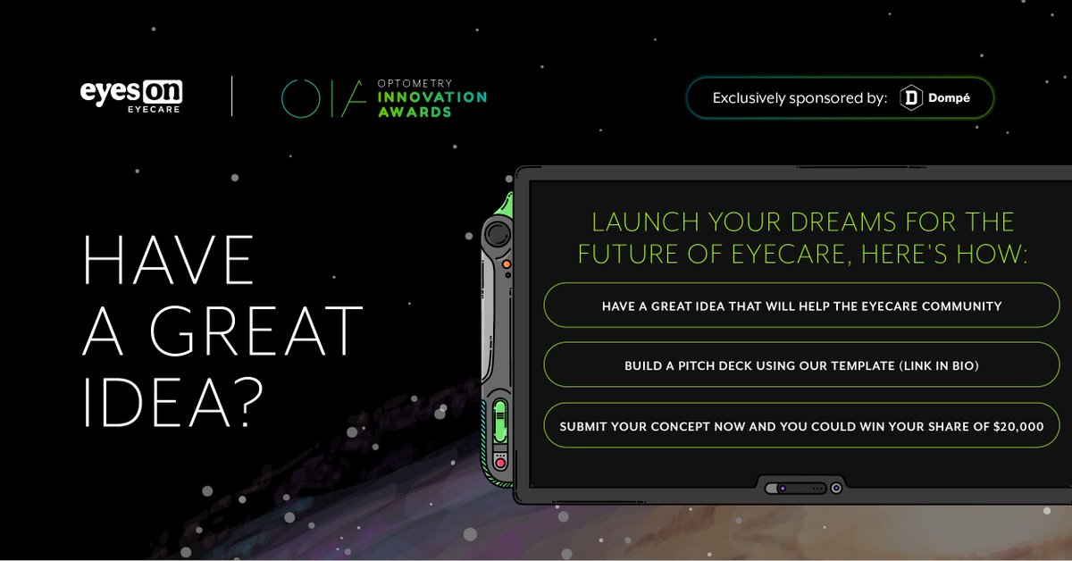 eyeson_optom's tweet image. Can your idea change eyecare? Submit your idea using our easy pitch deck template by July 31st to take home your share of $20,000. hubs.ly/Q02Gggtd0

#eyecare #optometrystudent