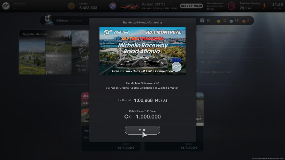 RockyAmelung's tweet image. Michelin Raceway Road Atlanta - Red Bull X2019 Competition 🥈

Red Bull Ring - BMW M3 Sport Evolution 🥇

#gt7 #timetrail #GranTurismo7