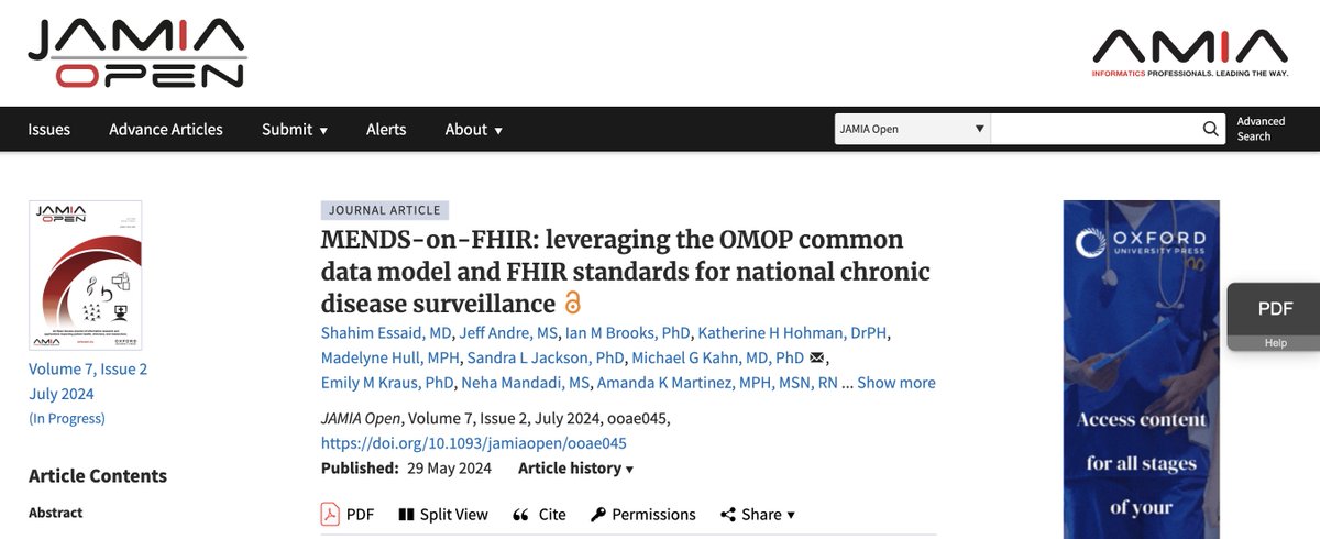CU Department of Biomedical Informatics (DBMI) (@cubiomedinfo) on Twitter photo Working to advance chronic disease surveillance? The MENDS-on-FHIR pilot shows how Bulk FHIR can support a large-scale population-level surveillance database. The study features work by our department, <a href="/CUAnschutz/">CU Anschutz Medical Campus</a> Health Data Compass, @NACDDinfo, and more: academic.oup.com/jamiaopen/arti… Working to advance chronic disease surveillance? The MENDS-on-FHIR pilot shows how Bulk FHIR can support a large-scale population-level surveillance database. The study features work by our department, <a href="/CUAnschutz/">CU Anschutz Medical Campus</a> Health Data Compass, @NACDDinfo, and more: academic.oup.com/jamiaopen/arti…