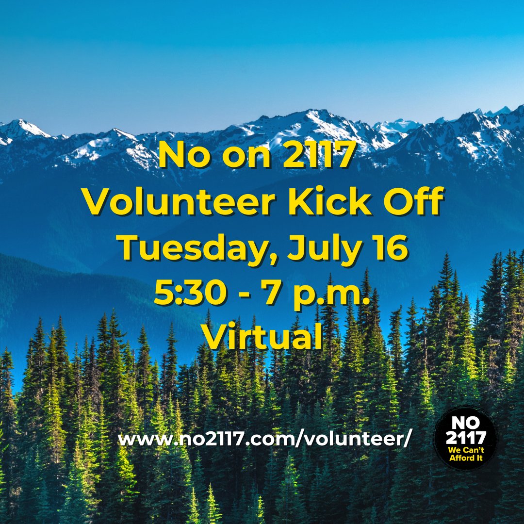 Calling all volunteers to help protect our clean air &amp; water, forests &amp; farmland, jobs, &amp; transportation investments!

Join us this Tues, July 16 at 5:30 p.m., for a virtual volunteer kick off! 

Learn more &amp; sign up here: 

bit.ly/NoOn2117Regist…

#NoOn2117 #WeCantAffordIt