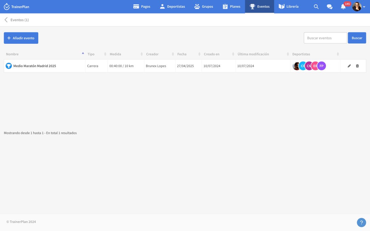 gettrainerplan's tweet photo. ¡Con la nueva funcionalidad de eventos en TrainerPlan, organiza y gestiona tus eventos deportivos de manera eficiente! Notifica a los participantes y coordina todas tus actividades fácilmente.

https://t.co/2W9wFszWTx

#TrainerPlan #EventosDeportivos #Entrenamiento https://t.co/X6oQnvk6Ms